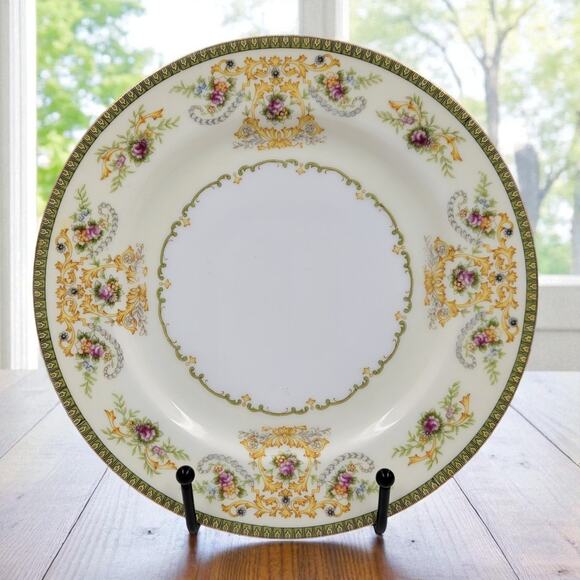 P B China Charm 7 7/8" Salad Plate Japan 1950 -1960's Floral Scroll Gold Trim - Picture 1 of 5